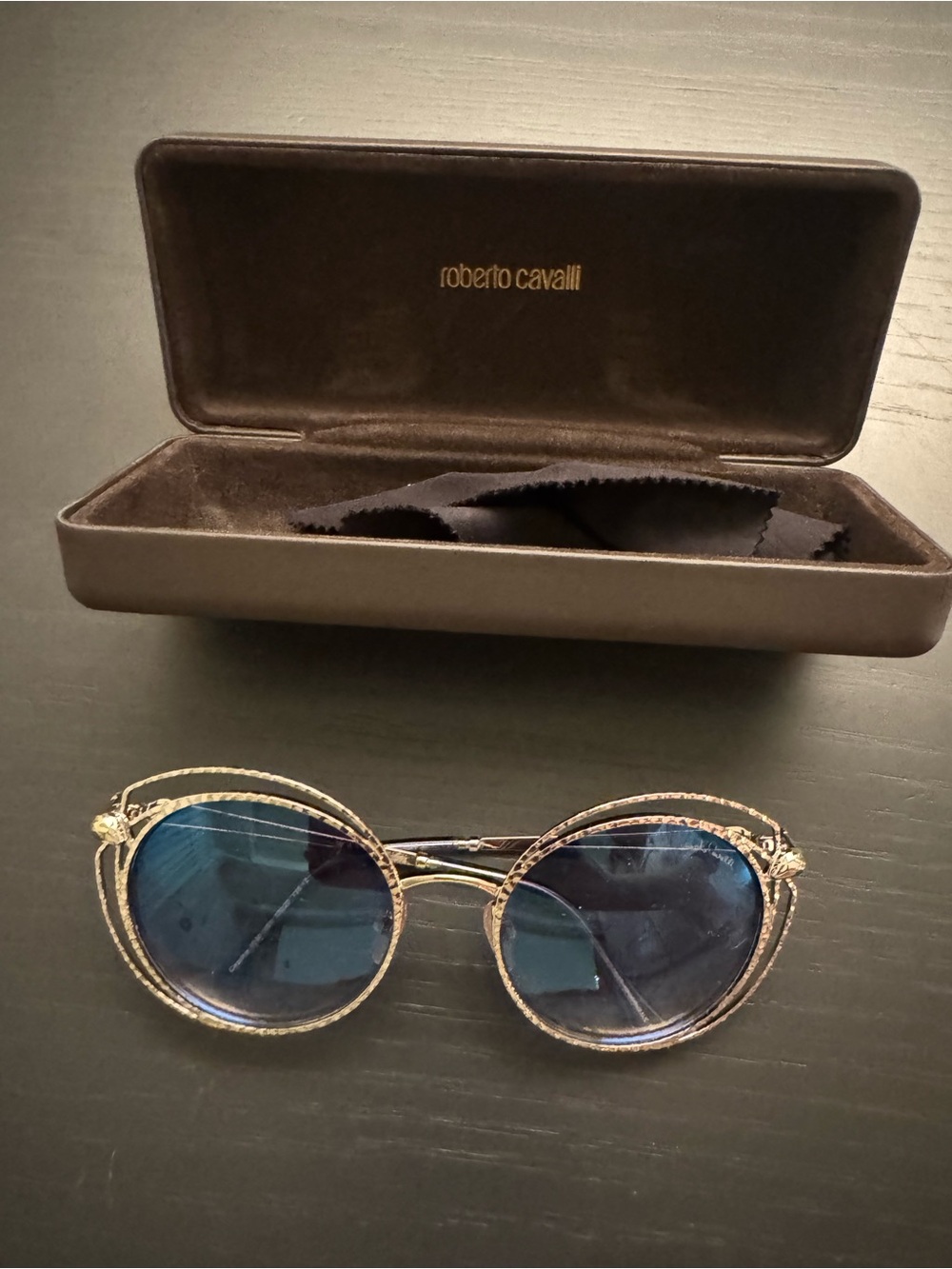 Roberto Cavalli Cascata 180S Blue & Gold Glasses Like New